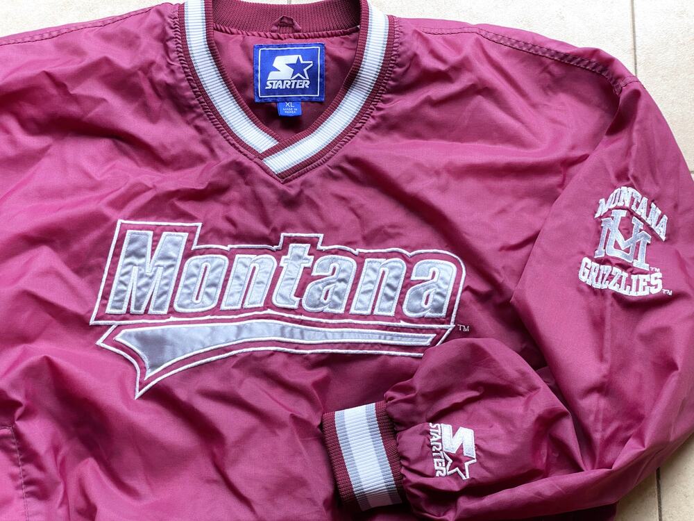 Montana Grizzlies 90s STARTER Pullover windbreaker jacket XL maroon NCAA vintage